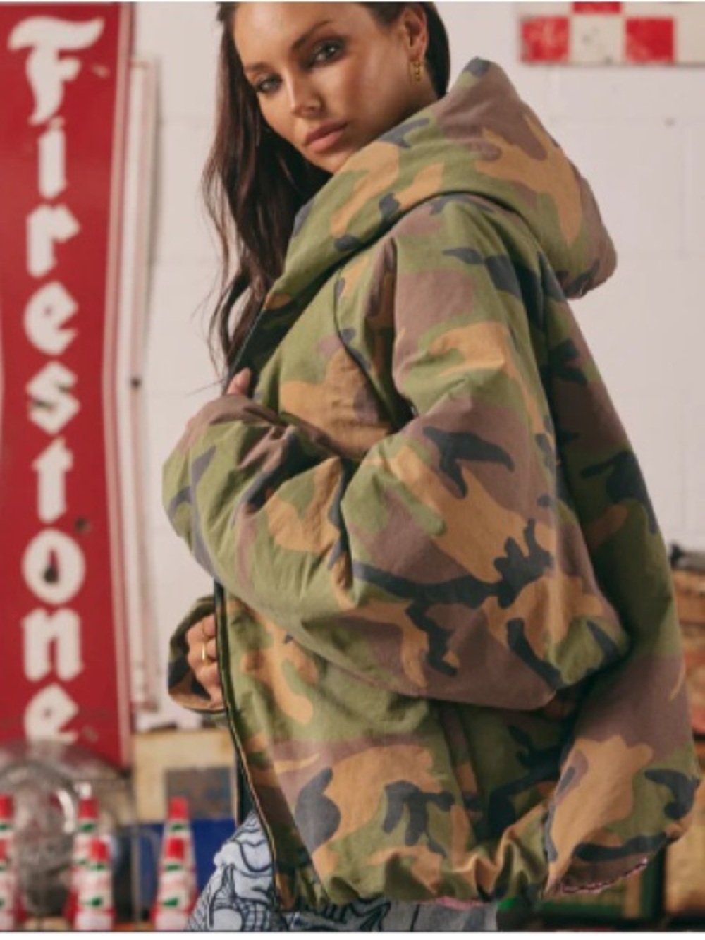 The Be Kind Camo Bomber Jacket - Green (SOLD OUT IN THIS SIZE) - Picture 7 of 9